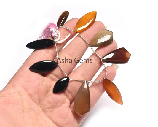 Multi Color Chalcedony Fancy Mix Shape Smooth Gemstone Beads, Disco Chalcedony Mix Shape Handmade Fancy Side Drill Chalcedony Beads Jewelry