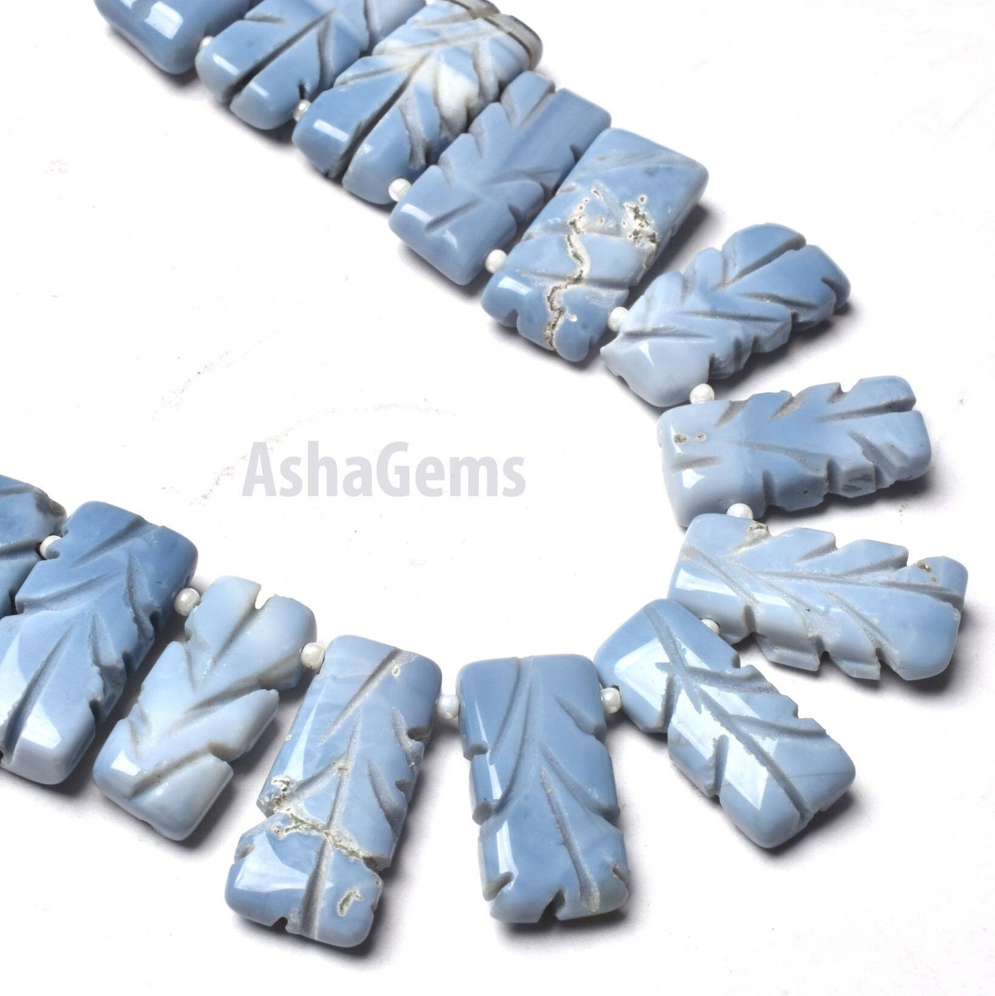 Beautiful Blue Oregon Opal Carved Rectangle Shape Beads,8"Strand Blue Opal Carve Beads, Opal Side Drill Carving Chiclet Bead Blue Opal Fancy