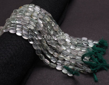 Natural Light Green Fluorite Smooth Oval Shape Handmade Gemstone Beads,12.5"Strand Fluorite Mani Oval Straight Drill Bead Jewelry Craft SALE