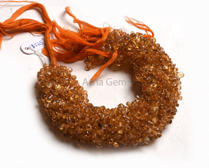 Natural Yellow Citrine Smooth Handmade Drop Shape Beads,13" Strand Fine Citrine Quartz Uneven Drops Side Drill Gemstone Beads Jewelry Crafts