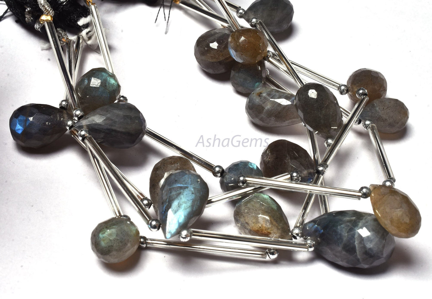 Natural Fire labradorite Faceted Drops shape Beads, black Rainbow Teardrop Briolette Beads, Flashy Labradorite Drop Shape Beads For Jewelry
