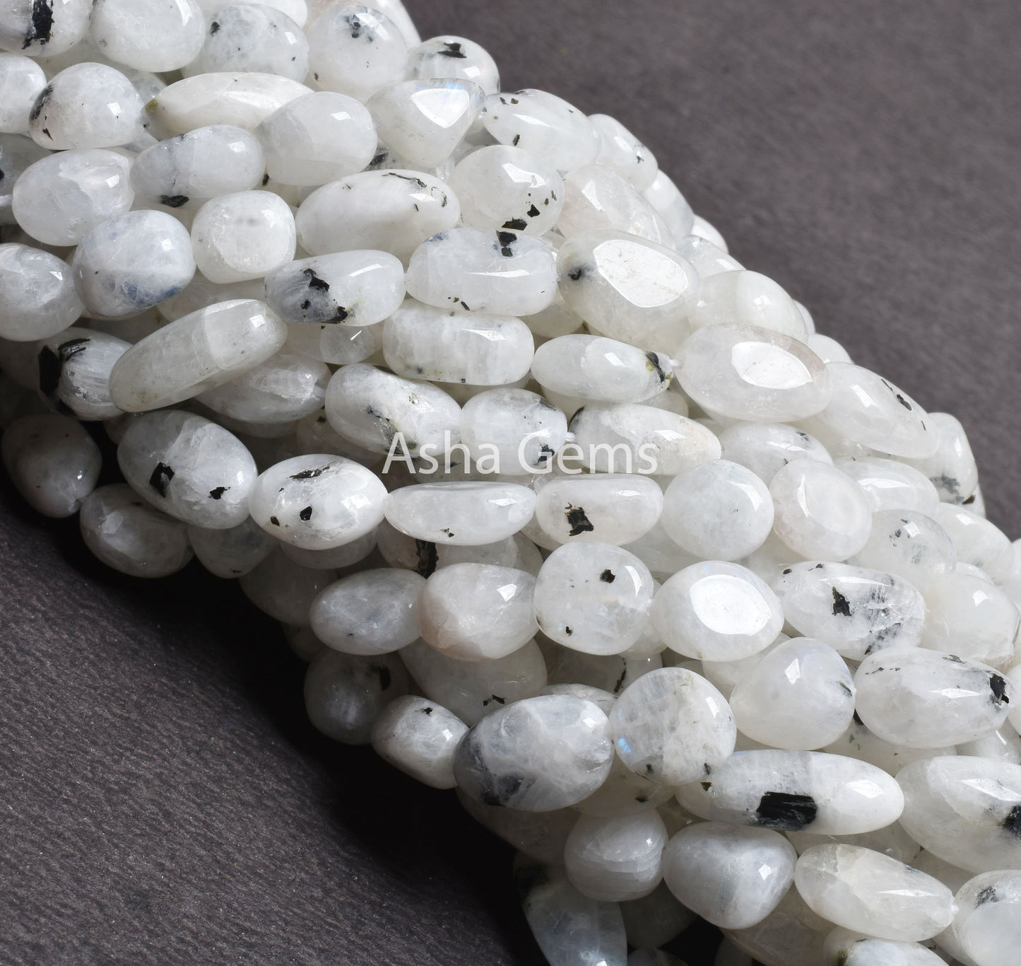 Beautiful Moss Rainbow Moonstone smooth Nugget Beads, Natural Black Dot Rainbow Tumble Uneven Handmade Straight Dril Bead Jewelry Craft SALE (AG 22248)