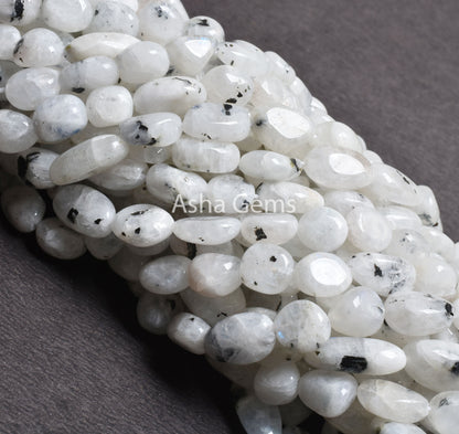 Beautiful Moss Rainbow Moonstone smooth Nugget Beads, Natural Black Dot Rainbow Tumble Uneven Handmade Straight Dril Bead Jewelry Craft SALE (AG 22248)