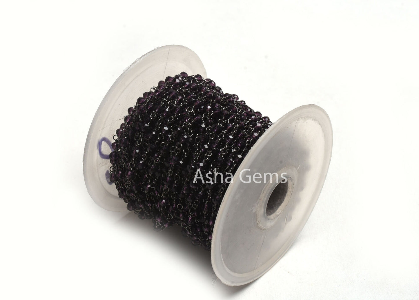 Purple Amethyst Hydro Faceted Rondelle Beads Rosary Chain 1-50 Feet Purple Crystal Black Plated Gunmetal Wire Wrap Chains Jewelry Craft SALE
