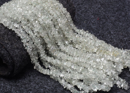34"Strand Natural Green Amethyst Uncut Chips Beads Gemstone Smooth Raw Tiny Nugget Rough Beads fine Quality Green Amethyst Chip Jewelry Sale