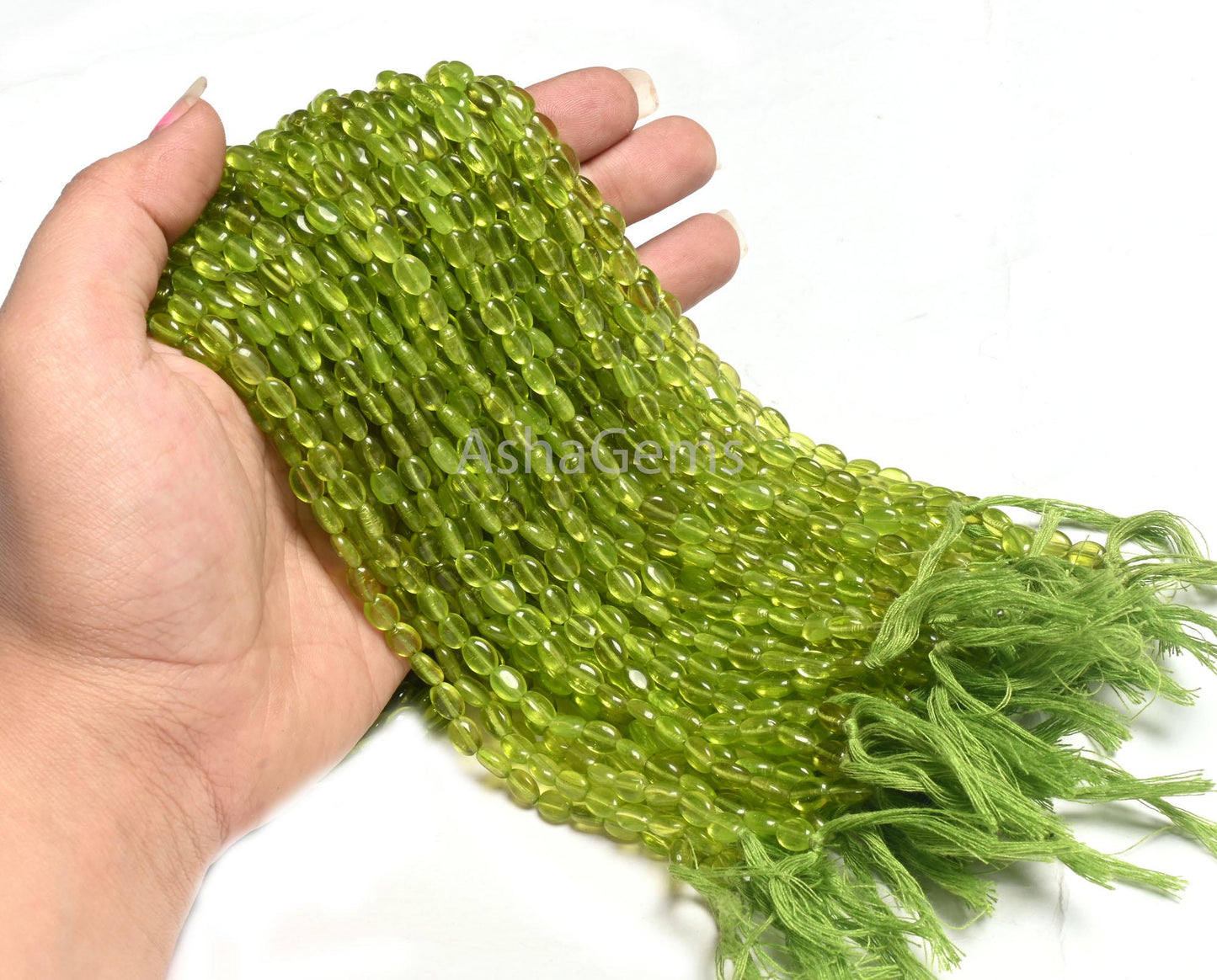13" Beautiful Green Peridot Color Hydro Smooth Oval Shape Handmade Beads,5.5-7 mm Fine Green Hydro Plain Oval Bead Jewelry Making Craft SALE