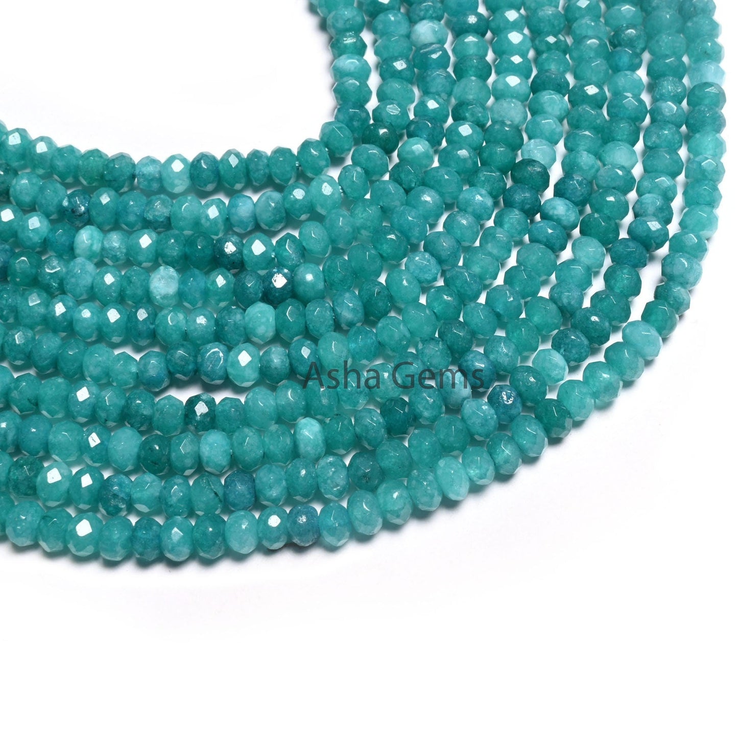 14"Strand Pine Blue Green Jade faceted Rondelle Shape Beads,4.5mm Fine Jade Quartz machine cut Gemstone Loose Bead Jewelry Making Craft SALE