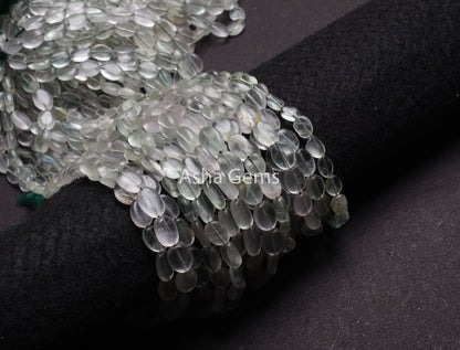 Natural Light Green Fluorite Smooth Oval Shape Handmade Gemstone Beads,12.5"Strand Fluorite Mani Oval Straight Drill Bead Jewelry Craft SALE