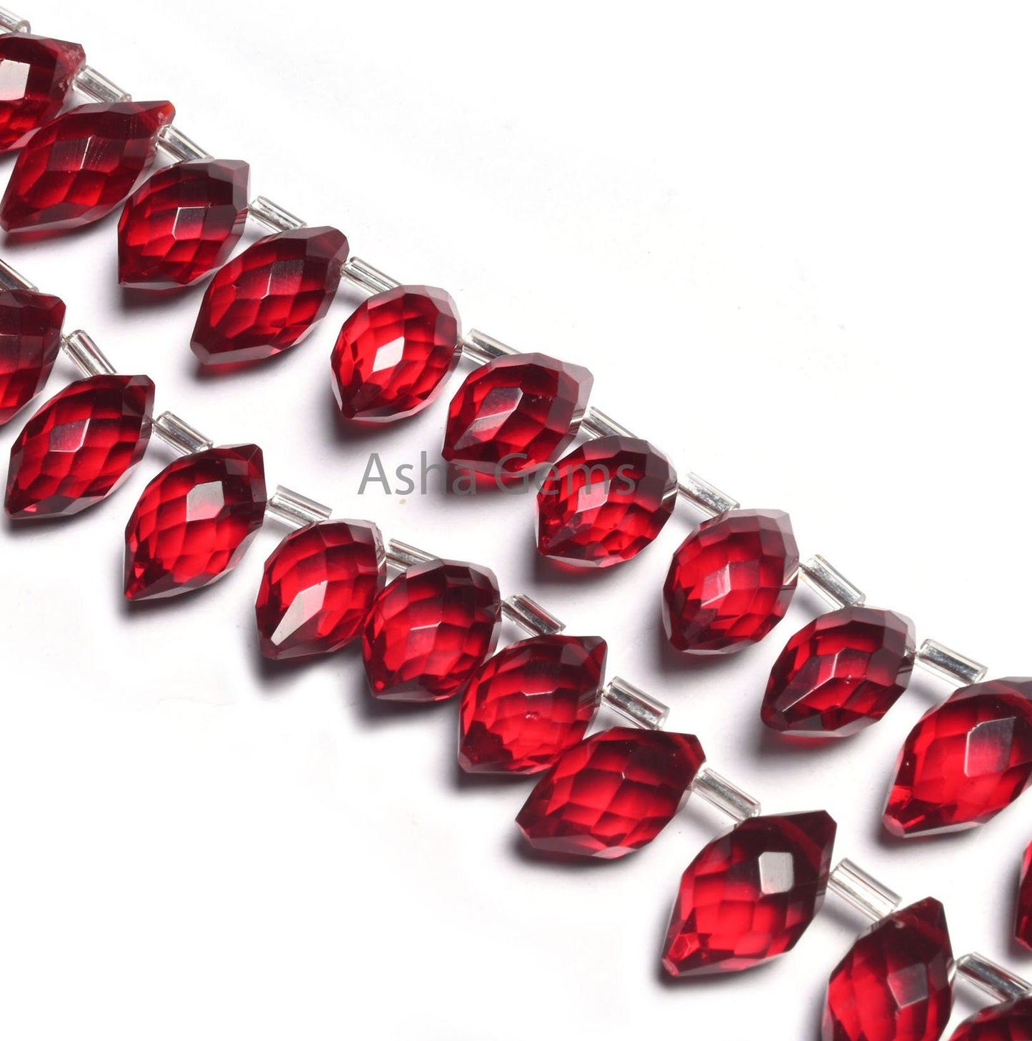 Beautiful Red Quartz Hydro Fancy Barrel Shape Faceted Beads, AAA Red Ruby Color Hydro Fancy Loi Shape Pointed Briolette Beads Jewelry Crafts