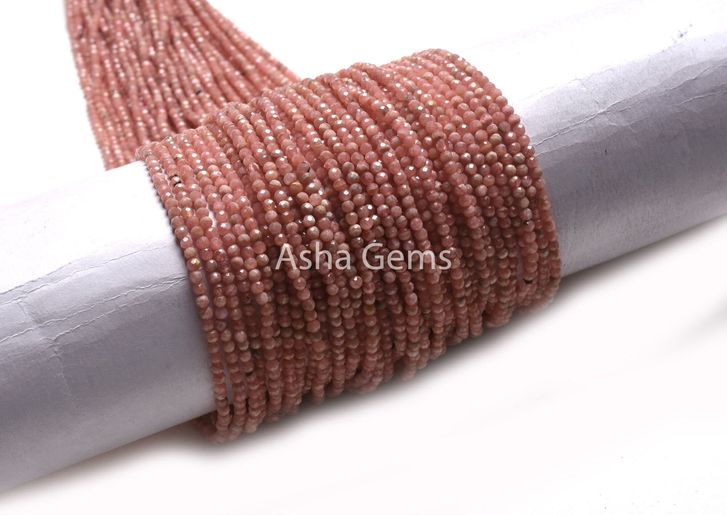 AAA Natural Rhodochrosite Micro Cut Faceted Beads,2.5 mm Pink Rhodochrosite Machine Cut Rondelle Gemstone Beads, Rhodochrosite Beads Jewelry