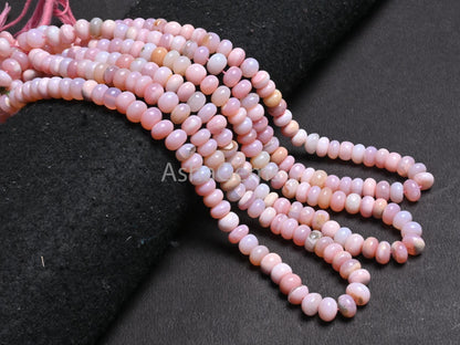 Beautiful Pink Opal Smooth Rondelle Shape Beads, Fine Shaded Pink Opal Plain Handmade Gemstone Loose Bead Pink Opal Bead jewelry making SALE