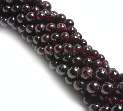 Natural Red Garnet Smooth Round Shape Gemstone Beads, Fine Garnet Beads, Garnet Plain Handmade Round Ball Beads For Necklace Jewelry Making