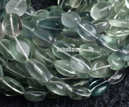 Beautiful Shaded Green Blue Fluorite Smooth Beads, Natural Fluorite Plain Oval Nugget Handmade Beads, Gemstone Fluorite Beads Jewelry Crafts