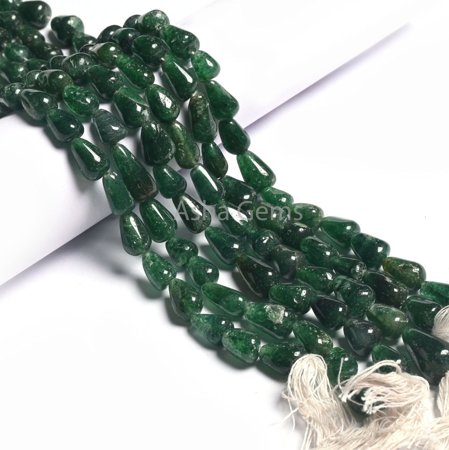 13" Strand Green Mica Margaj Smooth Drop Shape Straight Drill Beads, Natural Mica Plain Handmade Teardrop Gemstone Beads Jewelry Craft SALE