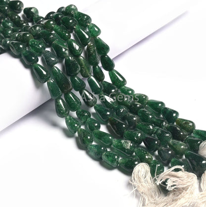 13" Strand Green Mica Margaj Smooth Drop Shape Straight Drill Beads, Natural Mica Plain Handmade Teardrop Gemstone Beads Jewelry Craft SALE