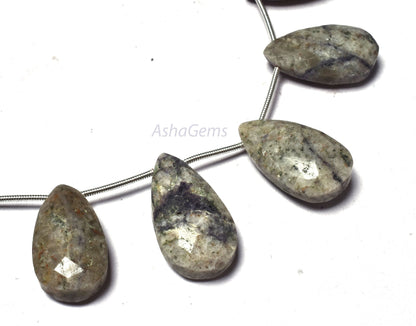 12 Piece strand Grey Jasper Teardrop Beads,12x21-14x25 mm Shaded Grey Jasper Faceted Pear Briolette gemstone beads,8' strand Jasper beads