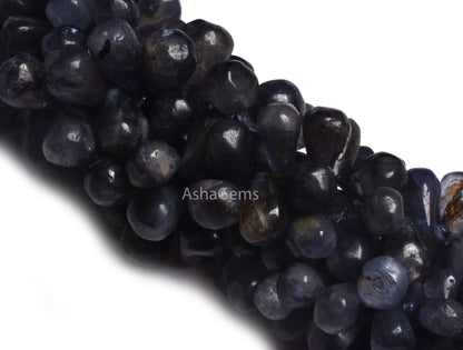 8 Inch Full Strand Blue Iolite Smooth Drops Shape beads, Natural Iolite Beads. handmade Teardrop Gemstone Bead For Jewelry Making Craft SALE