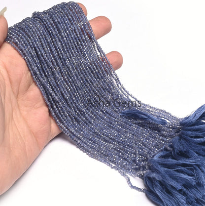 AAA Quality Blue Iolite Micro Cut Beads,13"Strand,2mm Natural Blue Iolite Rondelle Shape faceted Gemstone Bead Necklace Jewelry Making Craft