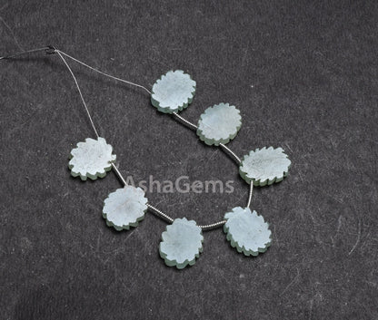 Beautiful Green Aventurine Fancy Flat Slice carving Gemstone Beads, Natural Aventurine Uneven Rough Slice handmade Carved Bead Jewelry Craft