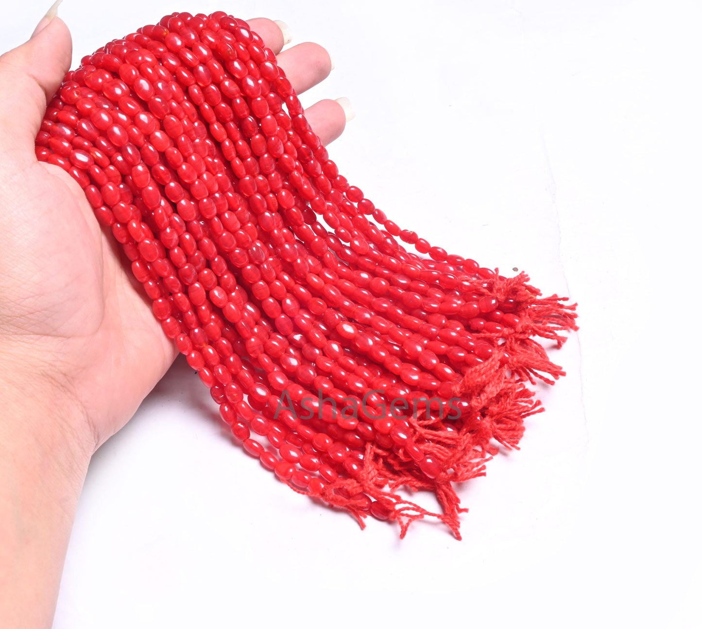 13"Strand Beautiful Red Carnelian Color Hydro Smooth Oval Shape Handmade Beads,5-7mm Red Hydro Plain Oval Loose Bead For Jewelry Making SALE