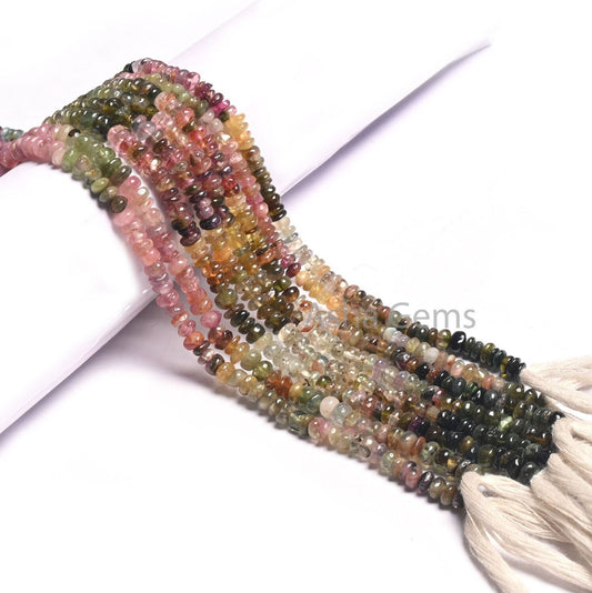 Natural Tourmaline Uneven Shape Rondelle Gemstone Beads,14" Strand Multi Color Tourmaline Handmade Beads Multi Tourmaline Jewelry Craft SALE