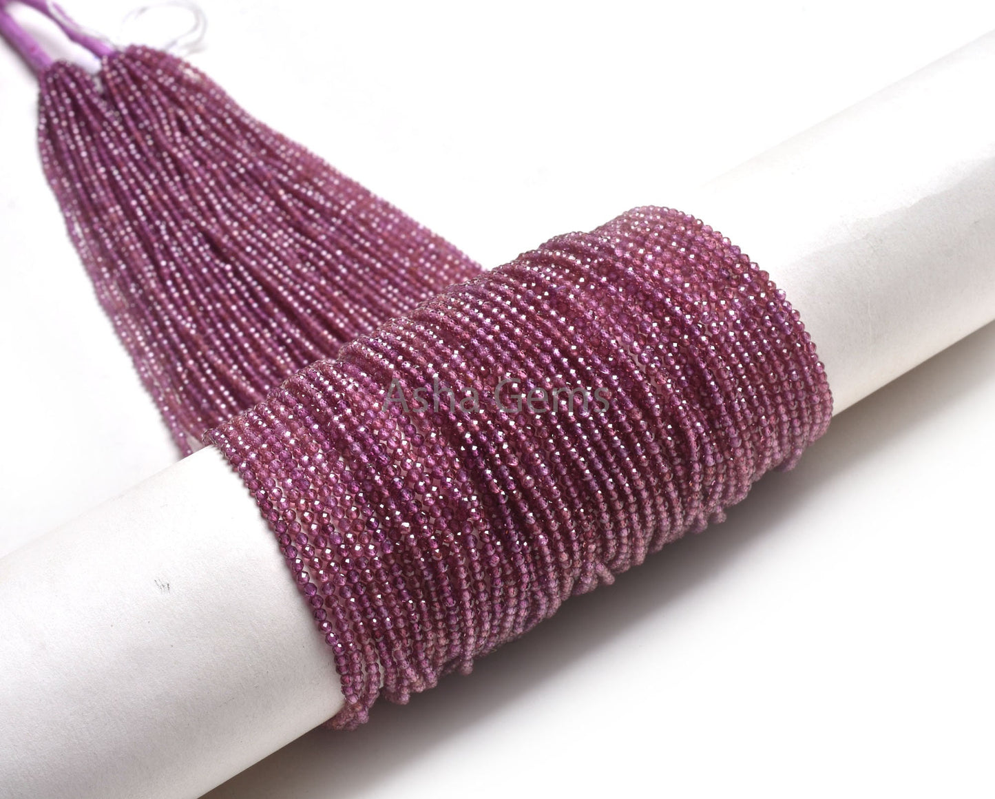 Rare AAA Purple Garnet Machine Cut Faceted Rondelle Beads,2.4 mm Purple Rhodolite Garnet Micro Cut Tiny Bead,13" Natural Garnet Bead Jewelry
