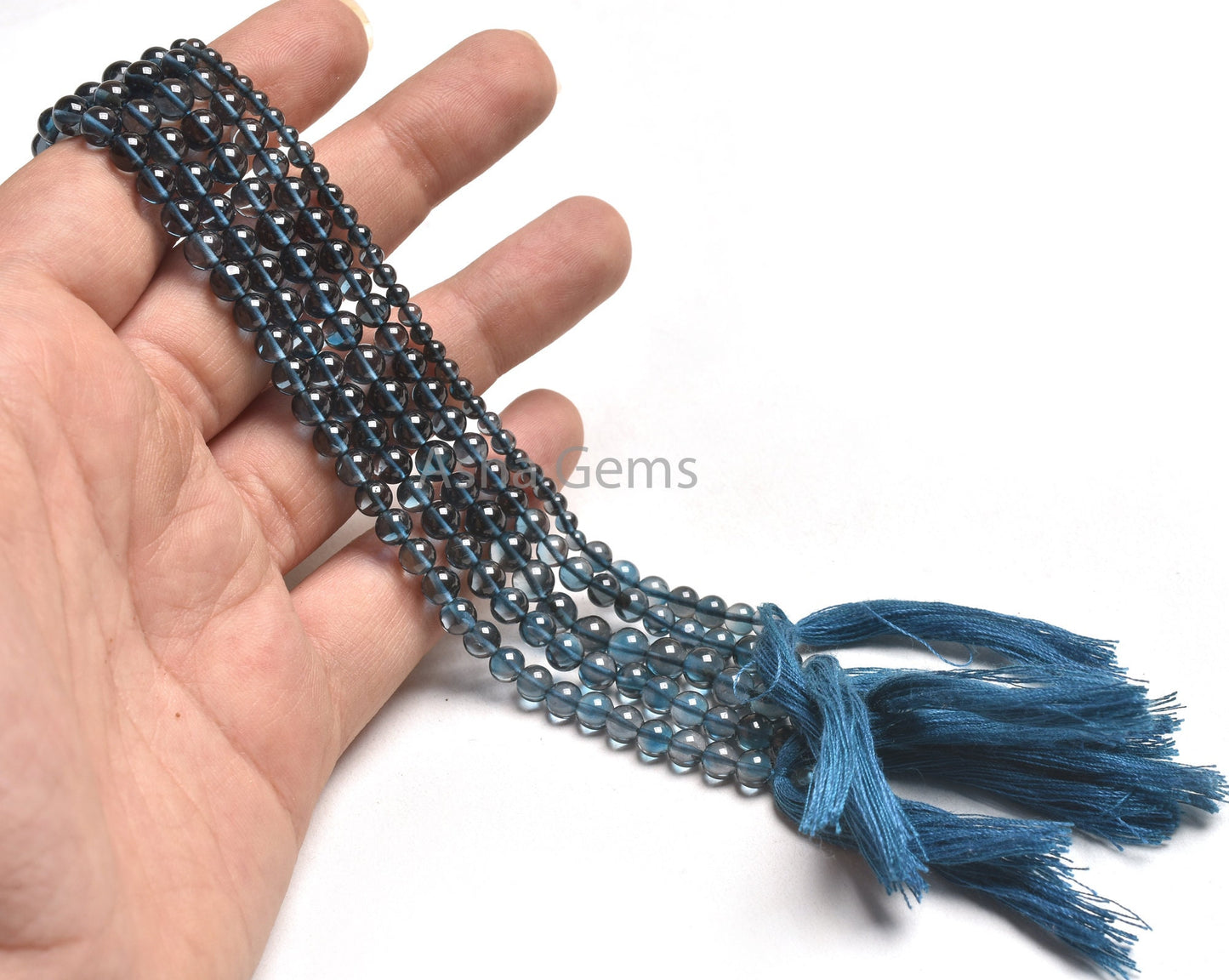 Genuine London Blue Topaz Smooth Round Shape Gemstone Beads,10"Strand Blue Topaz Bead, AAA London Blue Topaz Round Ball Beads Jewelry making