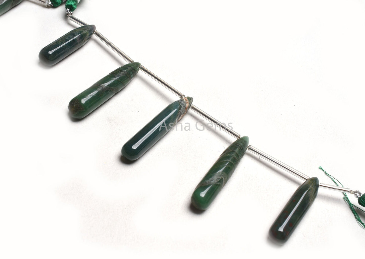 Beautiful Green Agate Fancy Long Drops Shape Beads, Agate Pencil Drop Beads Gemstone Teardrop Briolette Side Drill Beads Jewelry Handicraft