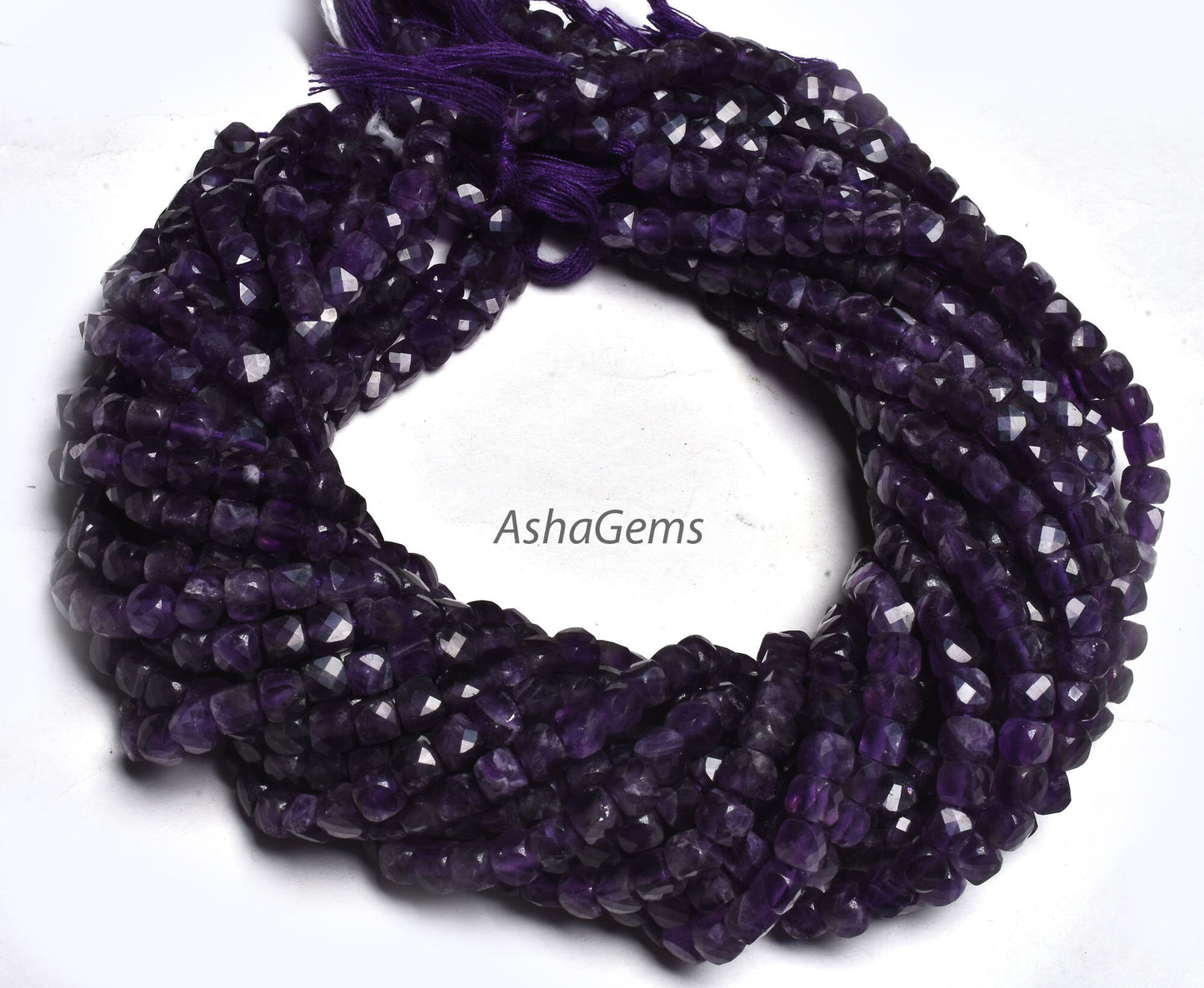 13" Strand natural Purple Amethyst Faceted Box Shape Beads,5mm African Amethyst 3D Cube Gemstone Bead Amethyst Beads For Jewelry Craft sale