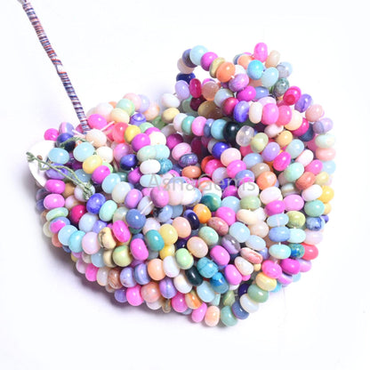 Wonderful Multi Shaded Opal Rondelle Smooth Gemstone Beads, Fine Disco Opal Beads, Mix Color Multi Opal Plain Bead Jewelry Making Craft SALE