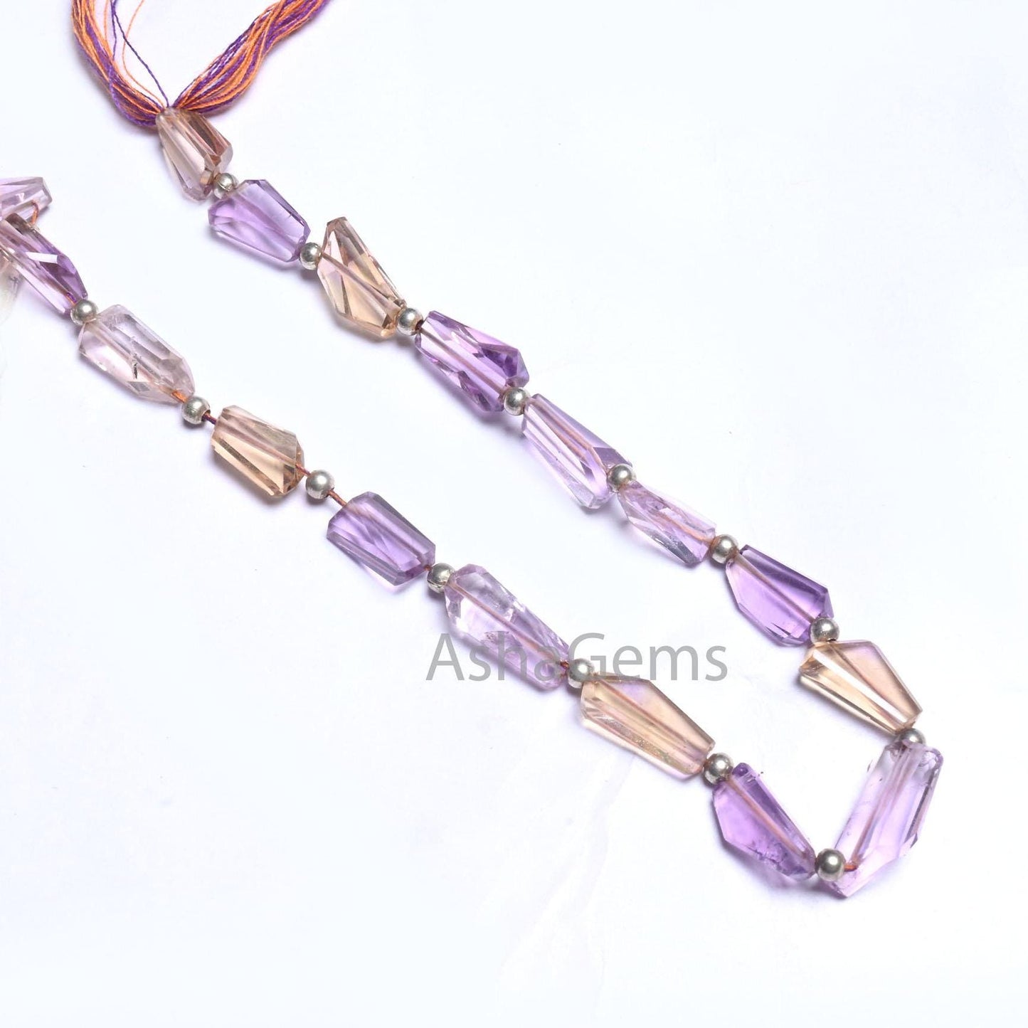 Fine Quality Ametrine faceted Nugget Shape Gemstone Beads,10" Natural Purple Yellow Ametrine Handmade Tumble Indian Cut Ametryn Bead Jewelry