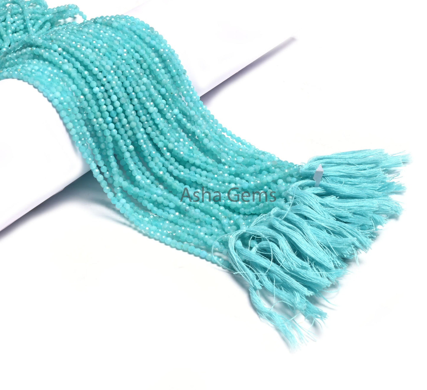 AAA Quality Peruvian Amazonite Micro Cut faceted Rondelle Beads,3 mm Natural Blue Amazonite Machine Cut Gemstone Loose Beads Jewelry Makings