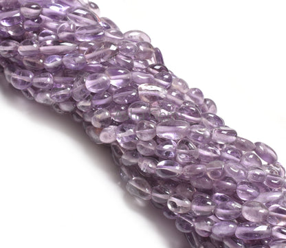 13" Beautiful Pink Amethyst Smooth Nugget Shape Bead,5-8.5mm Fine Pink Amethyst Tiny Tumble Straight Drill handmade Beads Jewelry handicraft