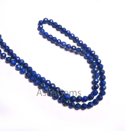 13" Beautiful Natural Blue Lapis Micro Cut Roundelle Gemstone Beads,3.5 mm AAA Quality Lapis Lazuli Faceted Beads Jewelry Making Lapis beads