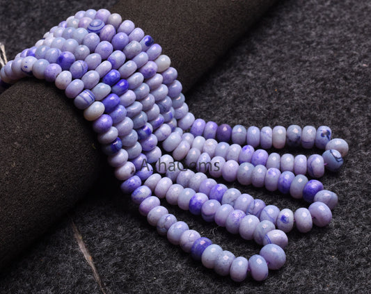 Shaded Blue Opal Smooth Rondelle Shape Beads, Beautiful Blue Opal Plain Gemstone Beads,8-11 mm Handmade Opal Bead Jewelry Making Sale