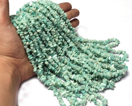 Natural Blue Amazonite Uncut Chip Beads,34 Inch Amazonite Smooth Raw rough Gemstone beads Strand, Amazonite Loose Beads For Jewelry (AG 10325)