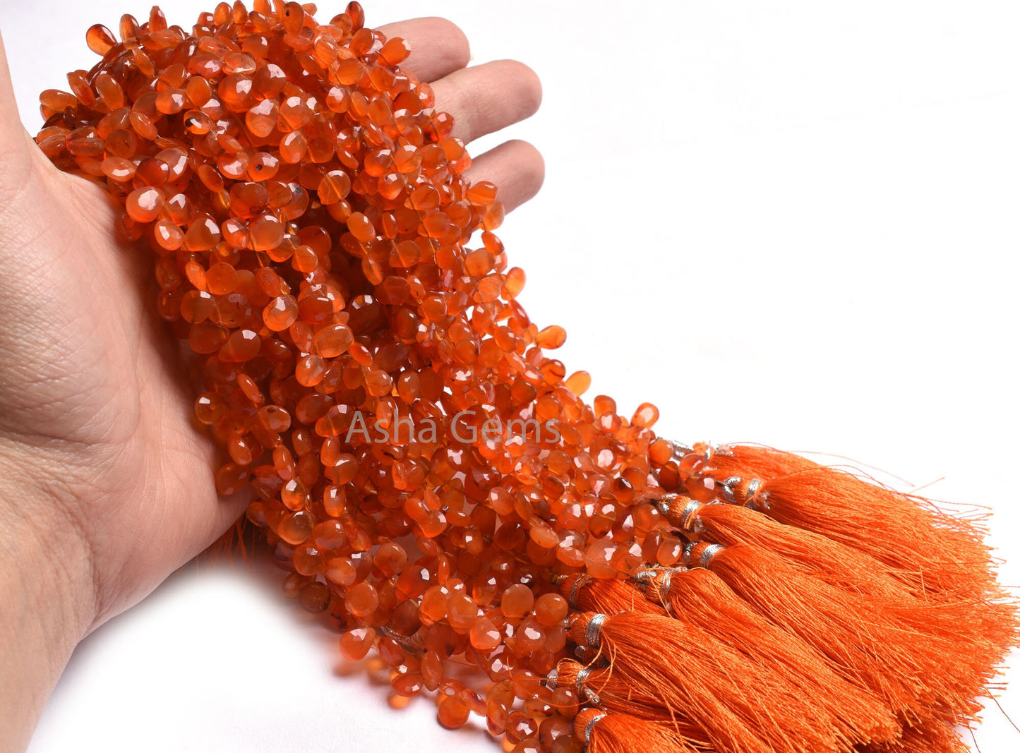 Fine Carnelian Faceted Pear Shape Gemstone Beads,9" Strand Red Carnelian Flat Teardrop Side Drill Beads, Carnelian Beads Jewelry Craft SALE
