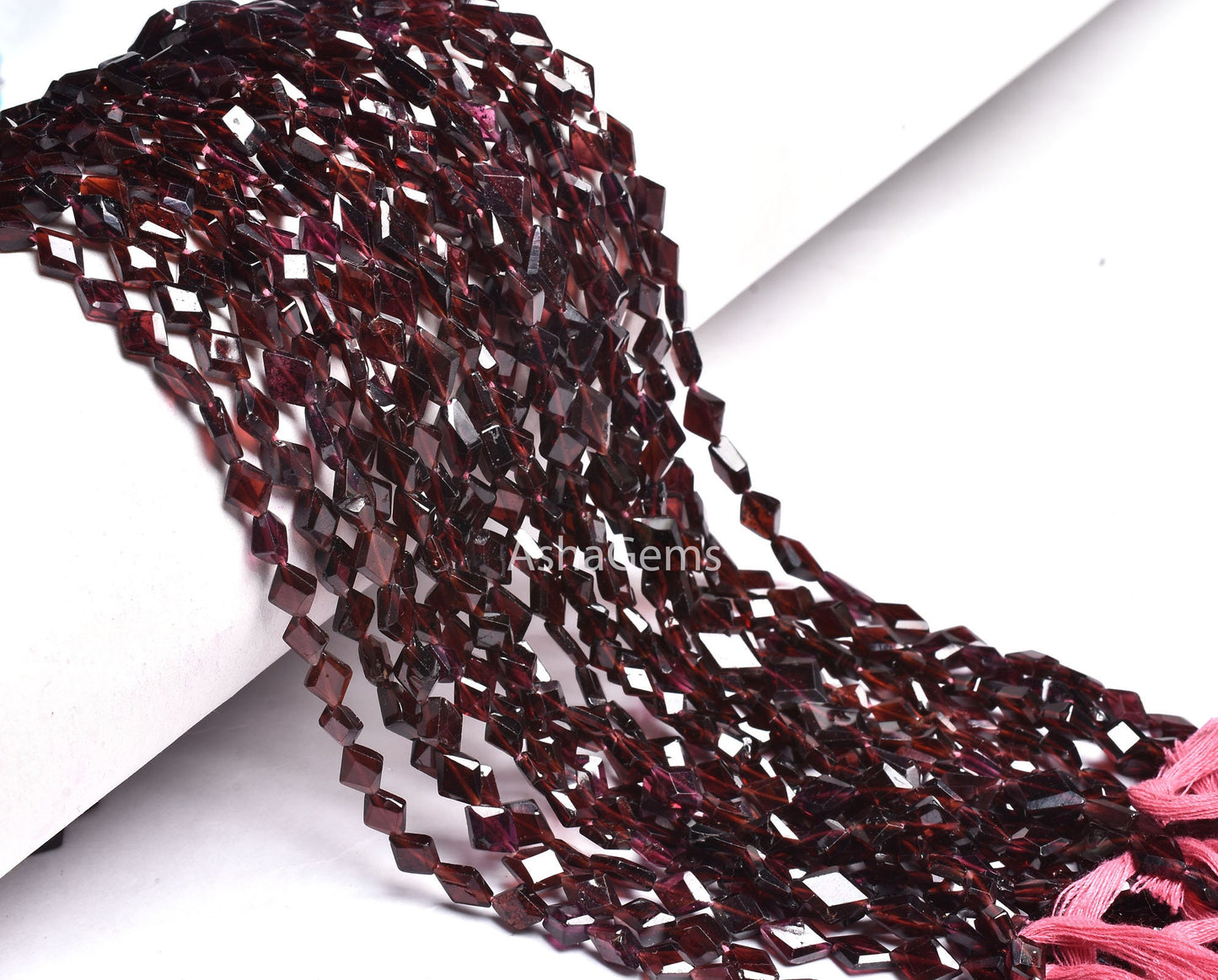 Garnet Rhombus Shape Faceted Gemstone Beads,12" Strand natural garnet Fancy Shape Beads,5x8mm Red Garnet Flat Faceted Fancy Beads Jewelry