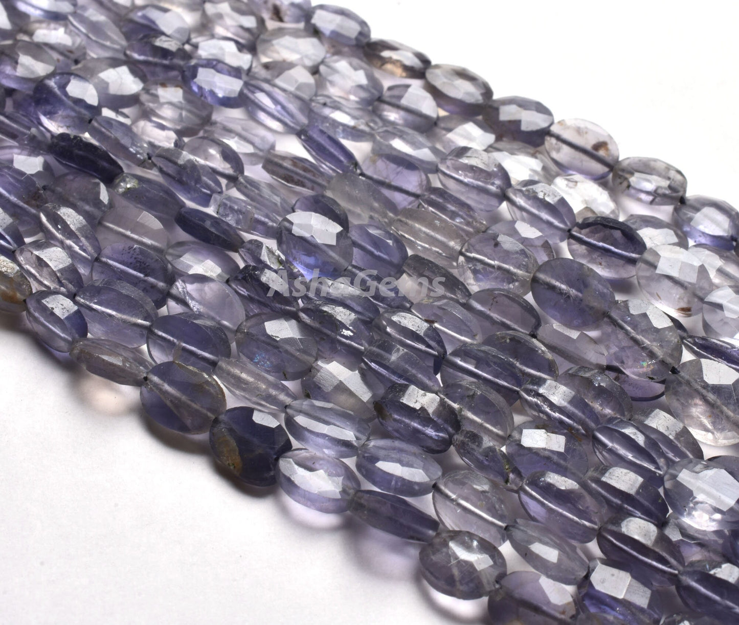 Light Blue Iolite Faceted Oval Shape Beads,13" Strand Natural Iolite Oval Gemstone Beads, Iolite Beads, Faceted Beads Oval For Jewelry Craft