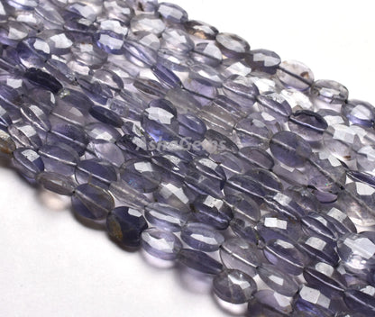 Light Blue Iolite Faceted Oval Shape Beads,13" Strand Natural Iolite Oval Gemstone Beads, Iolite Beads, Faceted Beads Oval For Jewelry Craft