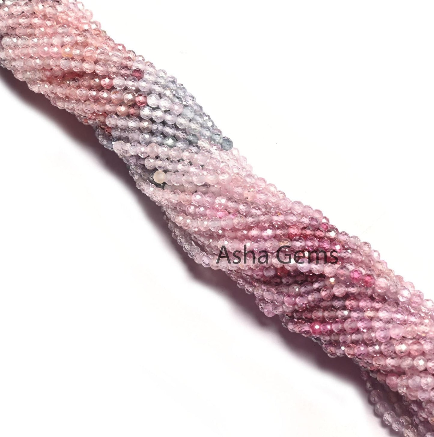 2.7mm Natural Multi Spinel Micro Cut Faceted Gemstone Loose Beads, Genuine Spinel Machine Cut Rondelle Beads, Fine Real Spinal Beads Jewelry