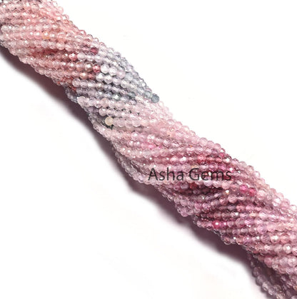 2.7mm Natural Multi Spinel Micro Cut Faceted Gemstone Loose Beads, Genuine Spinel Machine Cut Rondelle Beads, Fine Real Spinal Beads Jewelry