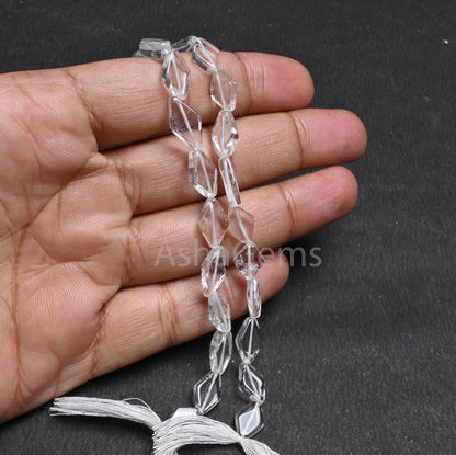 Natural Clear Crystal Quartz fancy Kite Shape Handmade Beads,13"White Crystal Quartz Smooth Rhombus Handmade Beads Jewelry Making Craft SALE