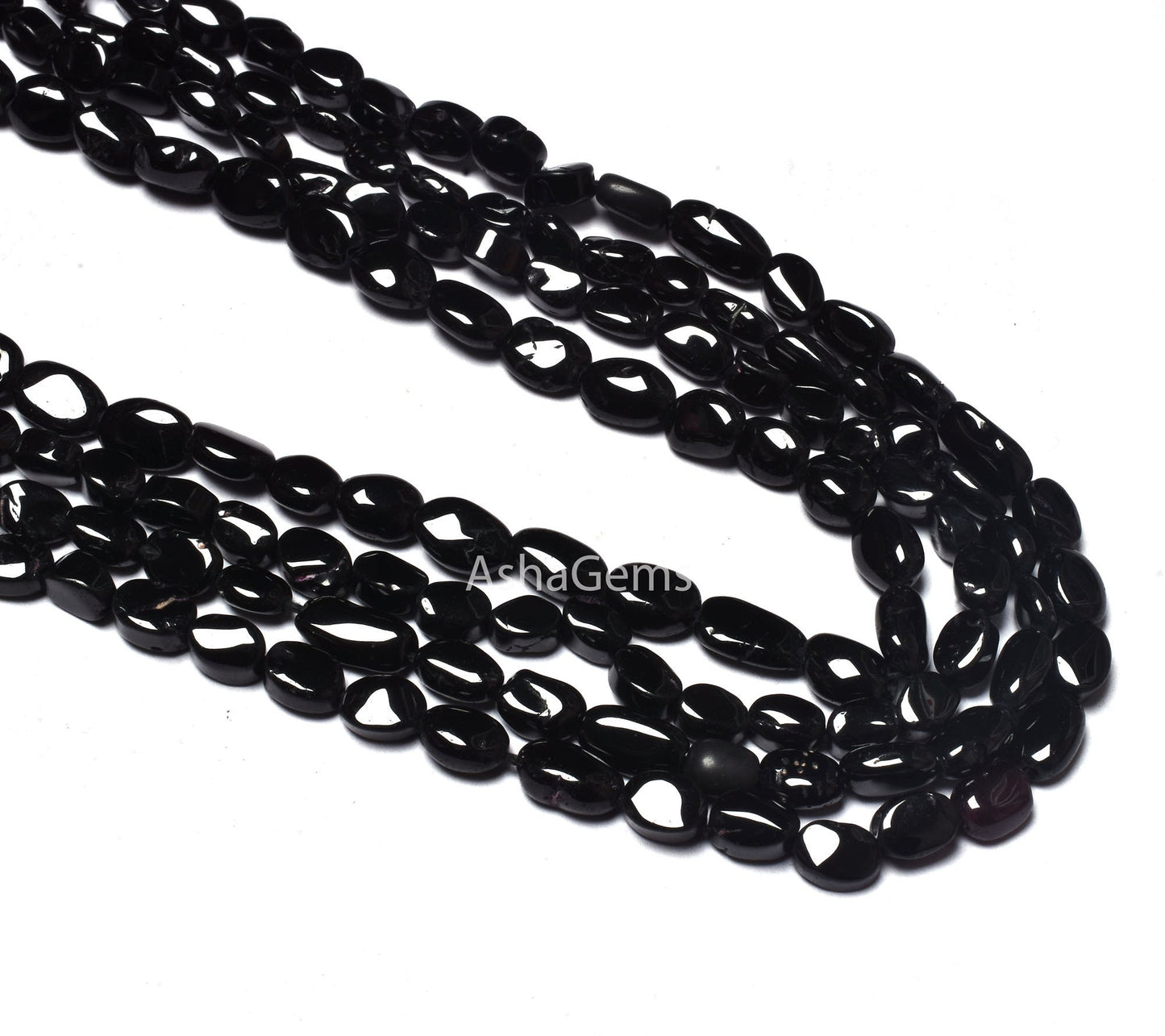 Natural Black Spinel Smooth Oval Shape Beads,13" Strand Spinel Handmade Uneven Oval Shape Beads, Black Spinel Beads For Jewelry Making Craft