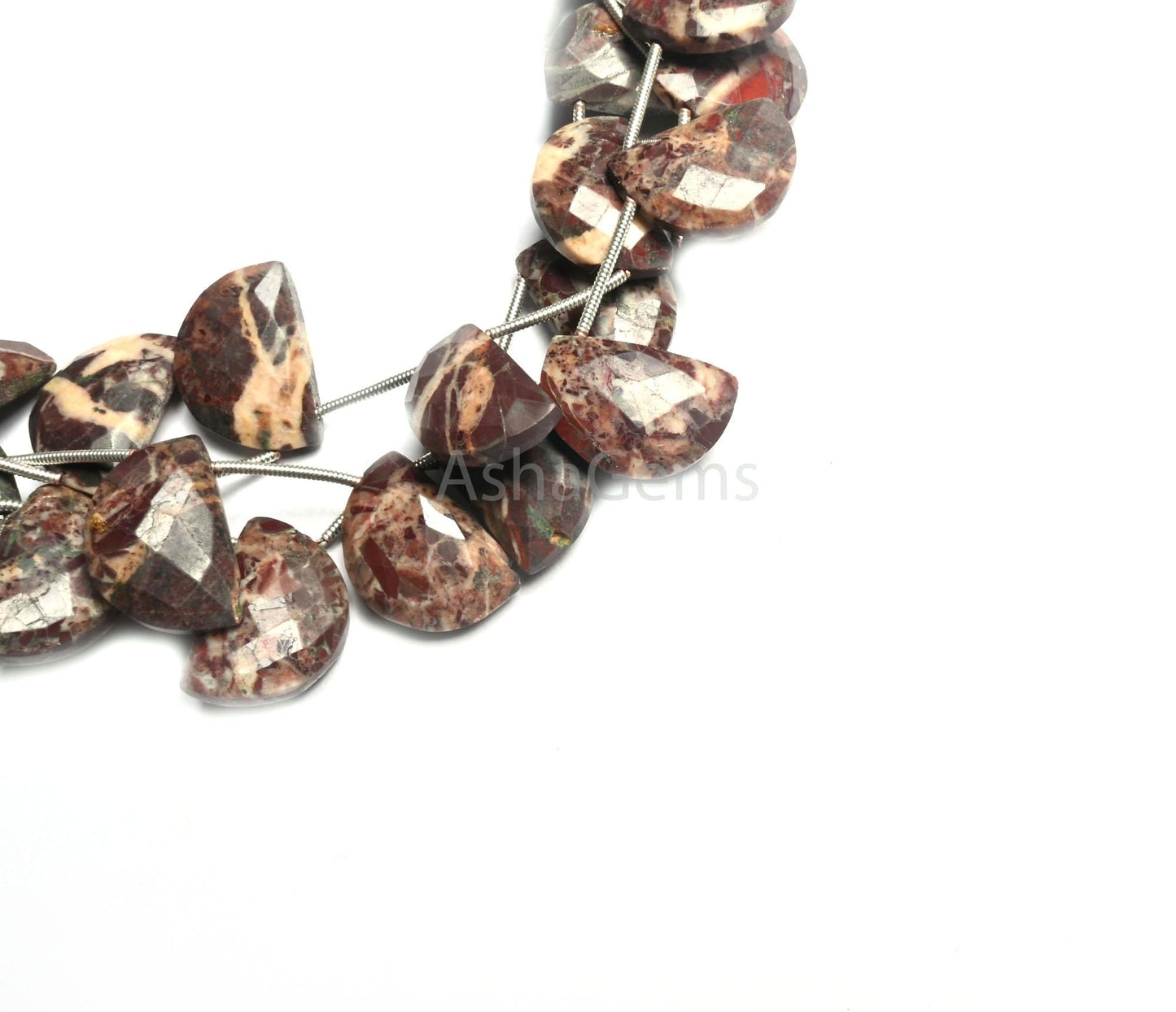 Beautiful Coconut Jasper Faceted Briolette Beads,12-18 mm Jasper Fancy D Shape Beads, Jasper Side Drill Beads For Jewelry Making Craft SALE