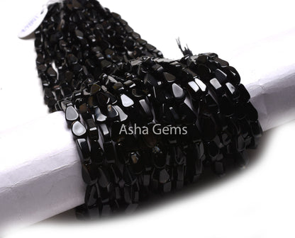 Beautiful Black Onyx Smooth Pear Beads,13"Strand Natural Onyx Uneven Flat Teardrop Straight Drill Beads, Onyx Black Gemstone Bead Handicraft