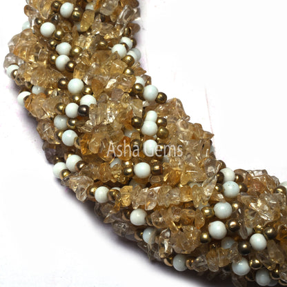 34" Strand Natural citrine Quartz Uncut Chips Beads, light Yellow Citrine Raw Rough Smooth Tiny Uneven Beads Citrine Finding Uncut Chip Bead