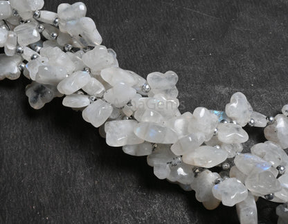 Beautiful Flashy Rainbow Moonstone carving Flower smooth Handmade Beads, Natural Blue Fire Rainbow carve Fancy Gemstone Beads Jewelry making