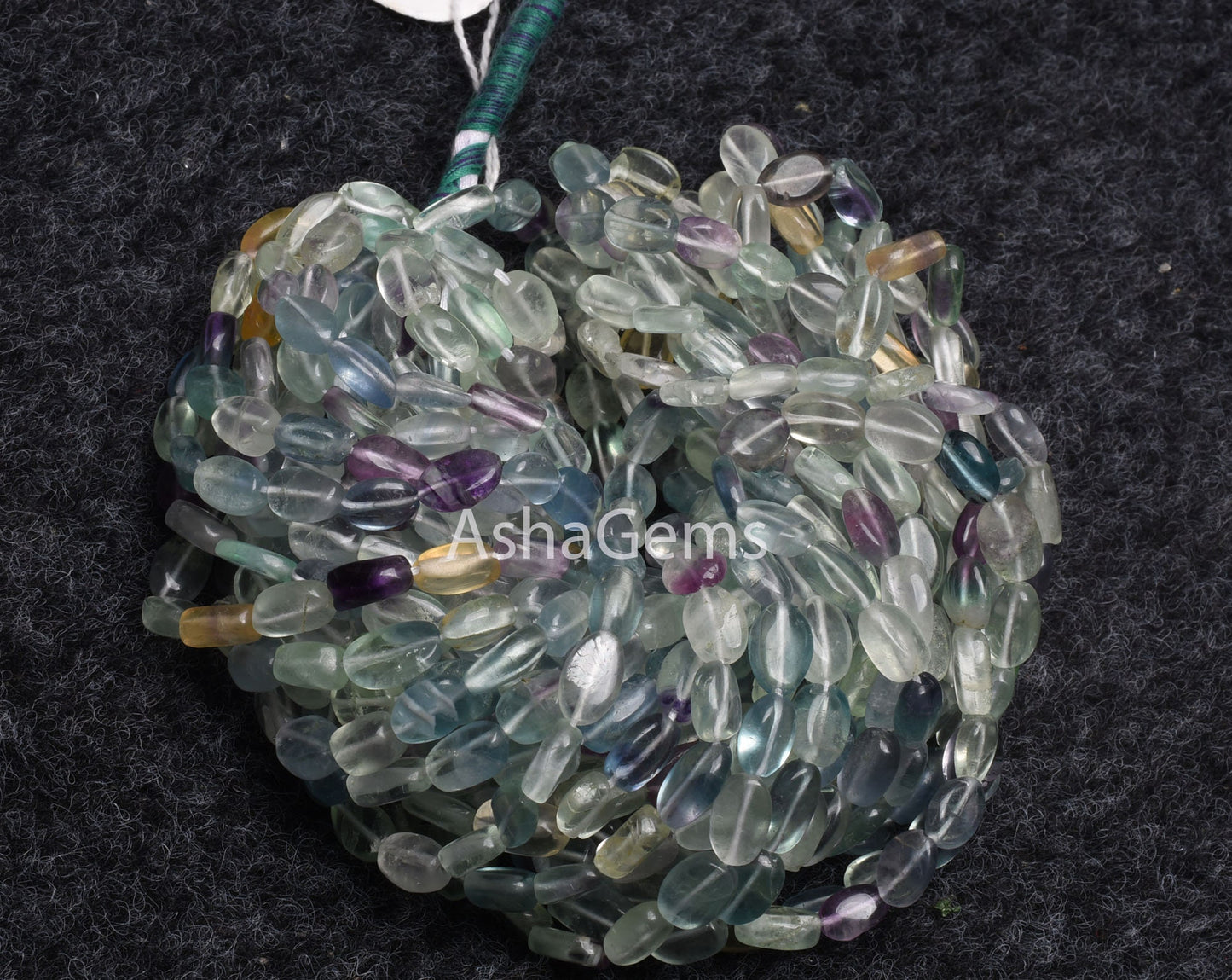 Natural Fluorite Smooth Oval Shape Gemstone Beads, multi green Blue Fluorite handmade Plain Beads, Multi fluorite Beads For Necklace Jewelry