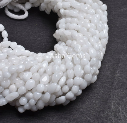 Beautiful White Opal Smooth tiny Nugget Shape Beads,13" White Gemstone Loose Beads, AAA Natural Opal Tumble Handmade Bead Jewelry Craft SALE